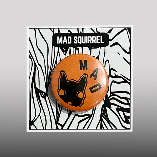 Orange Squirrel Button Badge