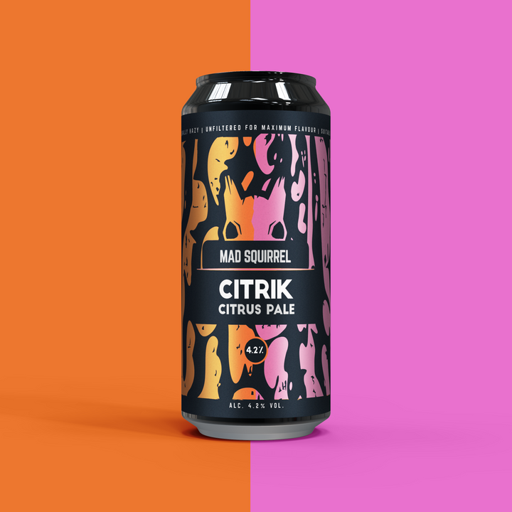 Mad Squirrel Citrik 440ml can citrus pale ale with bright label design