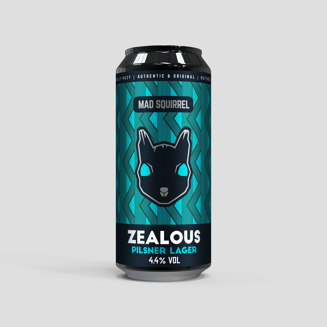 Mad Squirrel Zealous 440ml can with crisp, clean label design