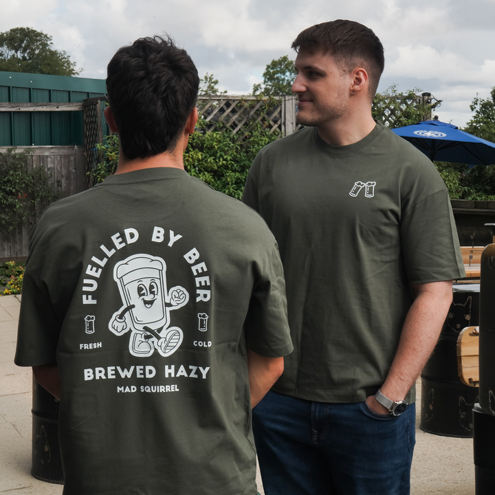 Fuelled by Beer Oversize T-Shirt (Moss Green)